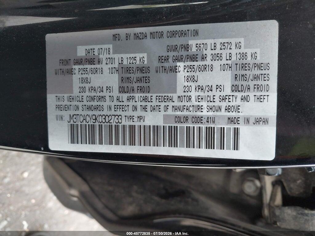 JM3TCACY9K0302733 2019 MAZDA CX-9 photo no. 9