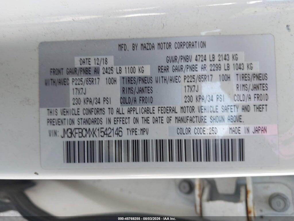 JM3KFBCMXK1542146 2019 MAZDA CX-5 photo no. 9