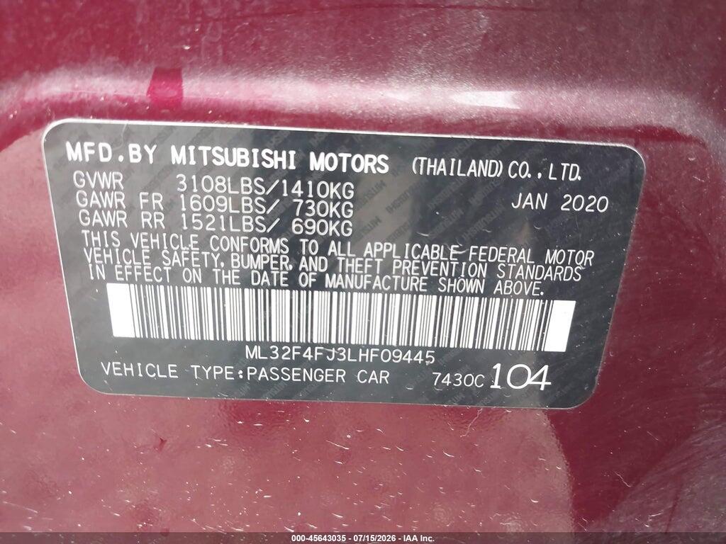 ML32F4FJ3LHF09445 2020 MITSUBISHI MIRAGE G4 photo no. 9