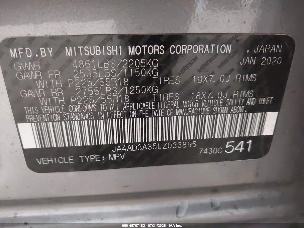 JA4AD3A35LZ033895 2020 MITSUBISHI OUTLANDER photo no. 9