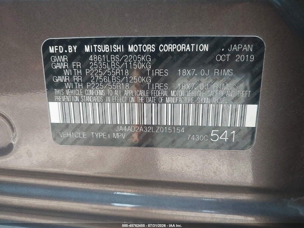 JA4AD2A32LZ015154 2020 MITSUBISHI OUTLANDER photo no. 9