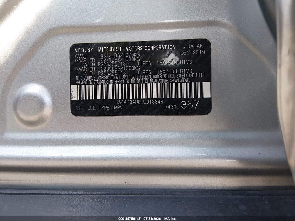 JA4AR3AU6LU018846 2020 MITSUBISHI OUTLANDER SPORT photo no. 9