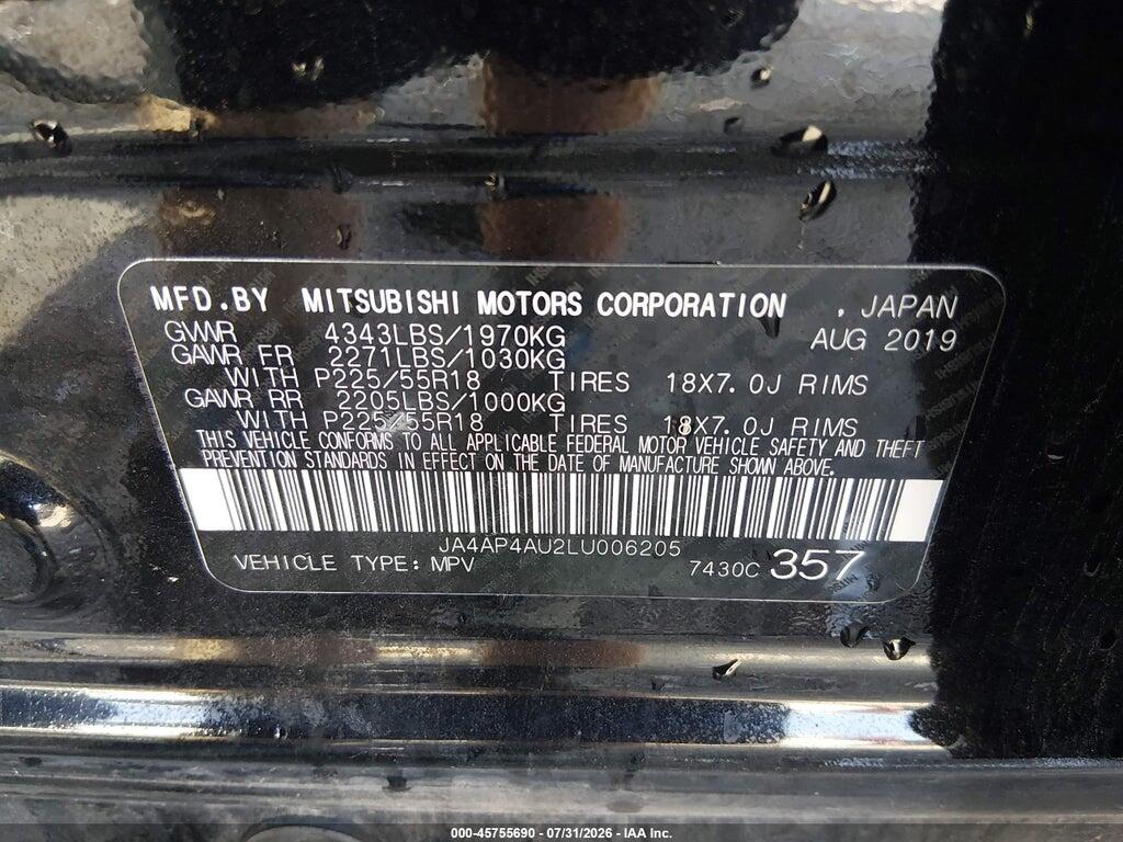 JA4AP4AU2LU006205 2020 MITSUBISHI OUTLANDER SPORT photo no. 9