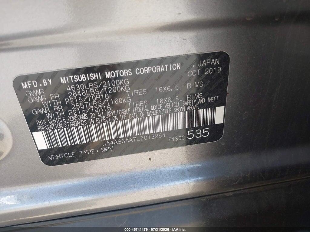 JA4AS3AA7LZ013264 2020 MITSUBISHI ECLIPSE CROSS photo no. 9