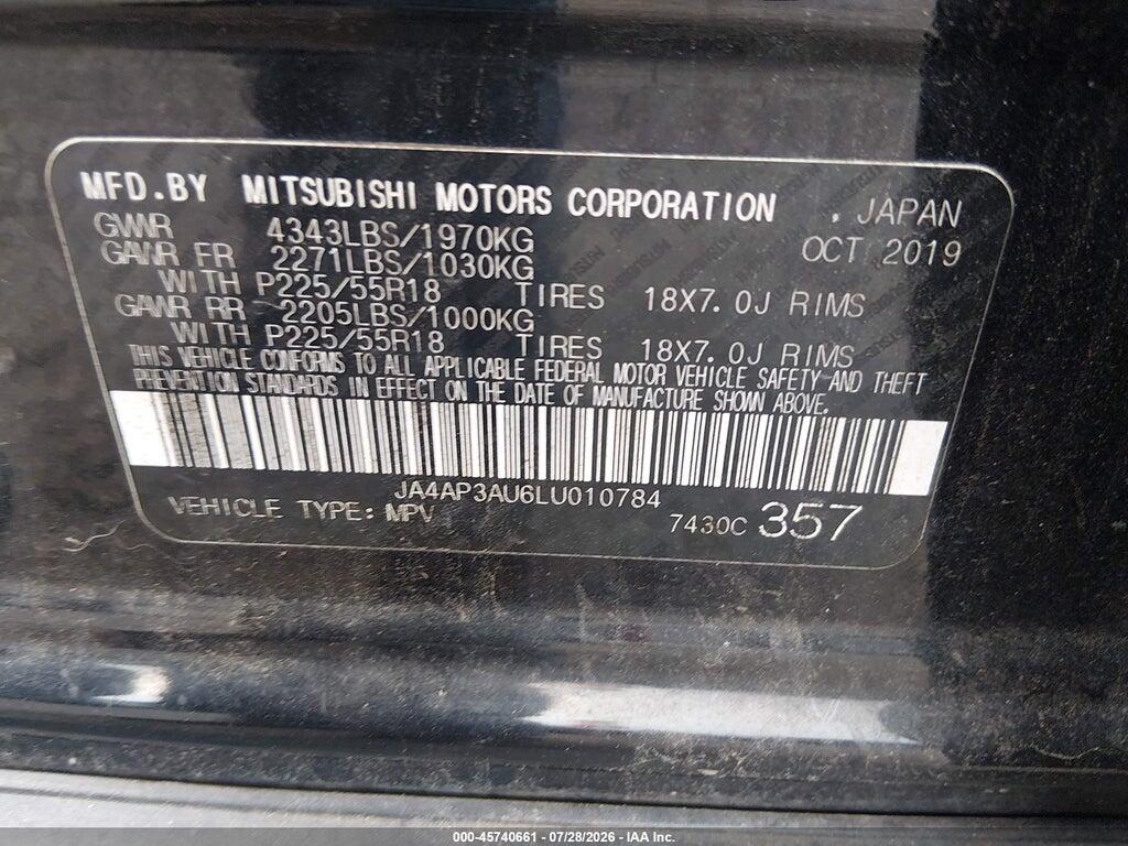 JA4AP3AU6LU010784 2020 MITSUBISHI OUTLANDER SPORT photo no. 9
