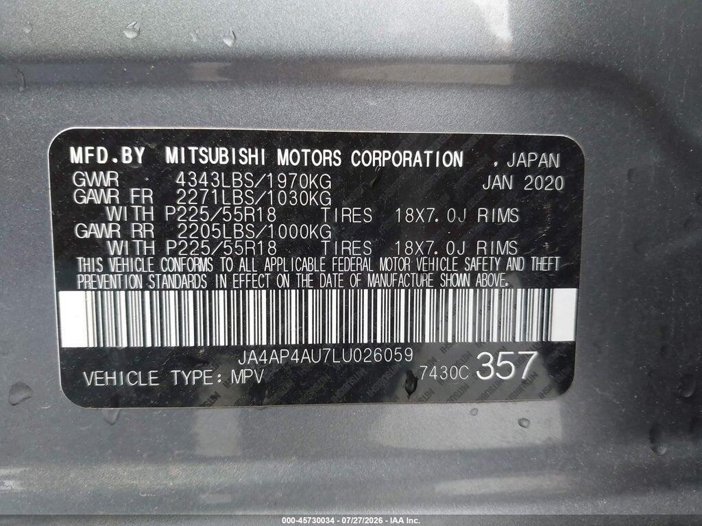 JA4AP4AU7LU026059 2020 MITSUBISHI OUTLANDER SPORT photo no. 9