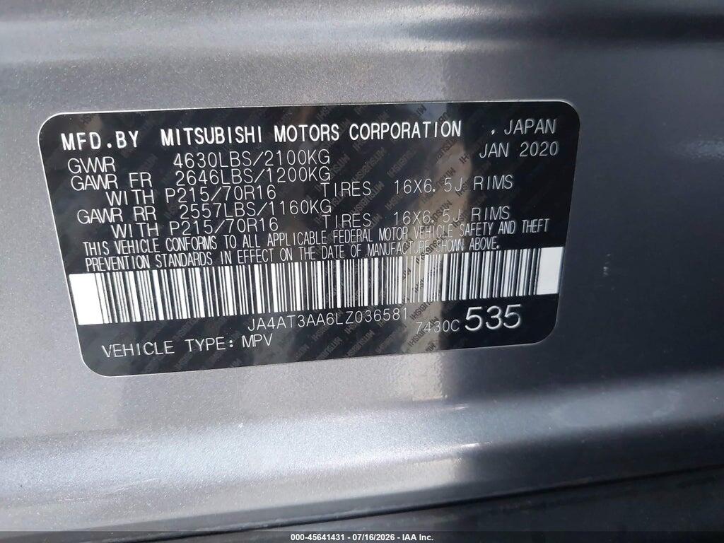 JA4AT3AA6LZ036581 2020 MITSUBISHI ECLIPSE CROSS photo no. 9