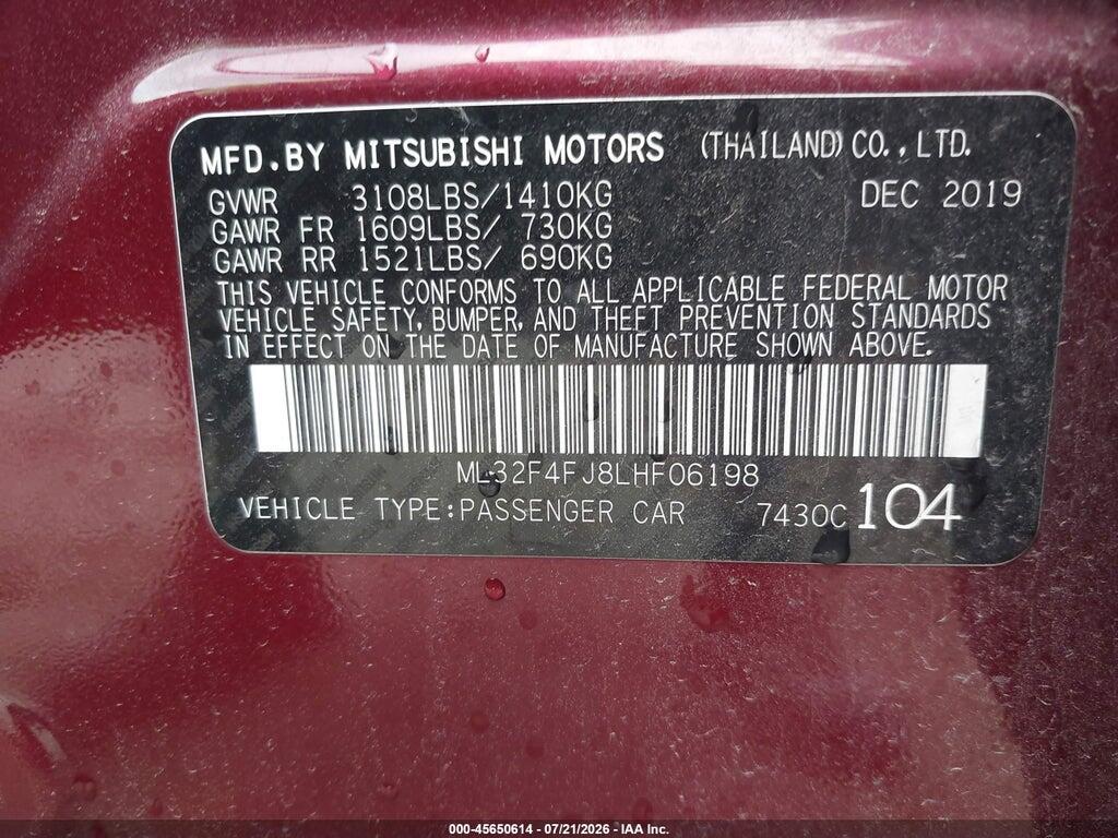 ML32F4FJ8LHF06198 2020 MITSUBISHI MIRAGE G4 photo no. 9
