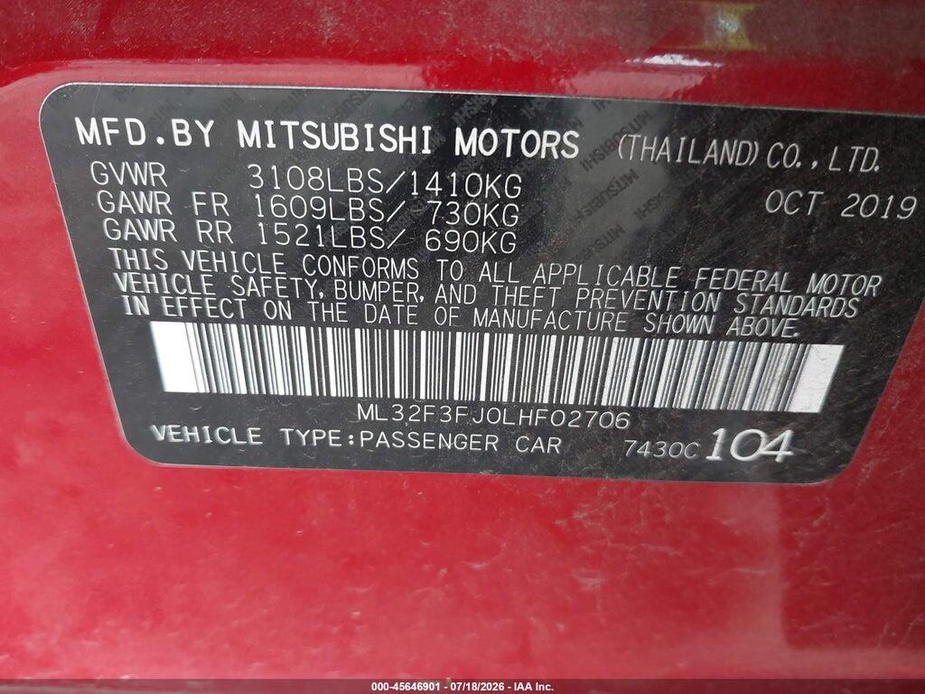 ML32F3FJ0LHF02706 2020 MITSUBISHI MIRAGE G4 photo no. 9