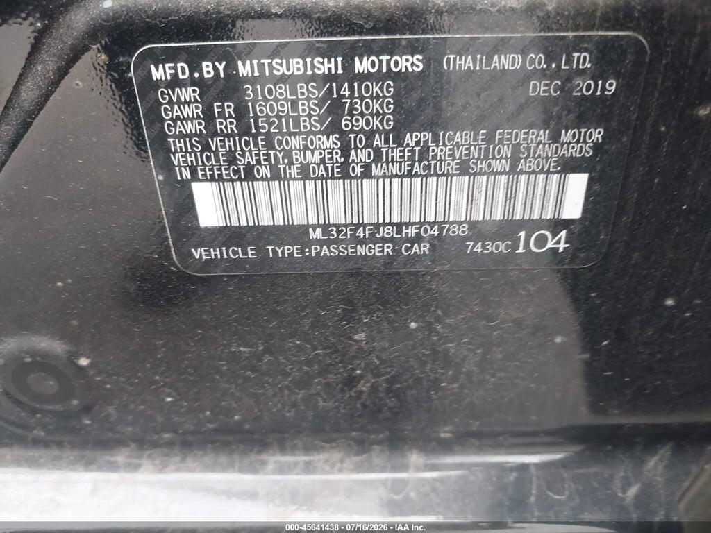 ML32F4FJ8LHF04788 2020 MITSUBISHI MIRAGE G4 photo no. 9