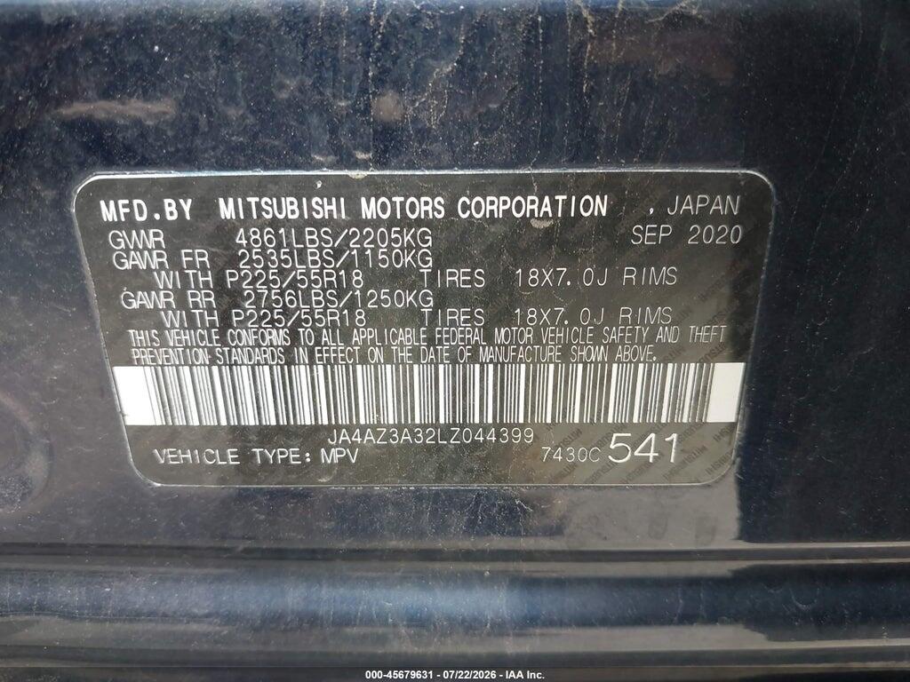 JA4AZ3A32LZ044399 2020 MITSUBISHI OUTLANDER photo no. 9