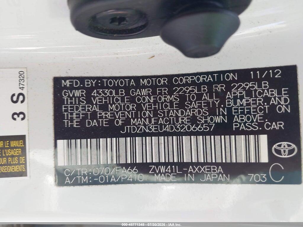 JTDZN3EU4D3206657 2013 TOYOTA PRIUS V photo no. 9