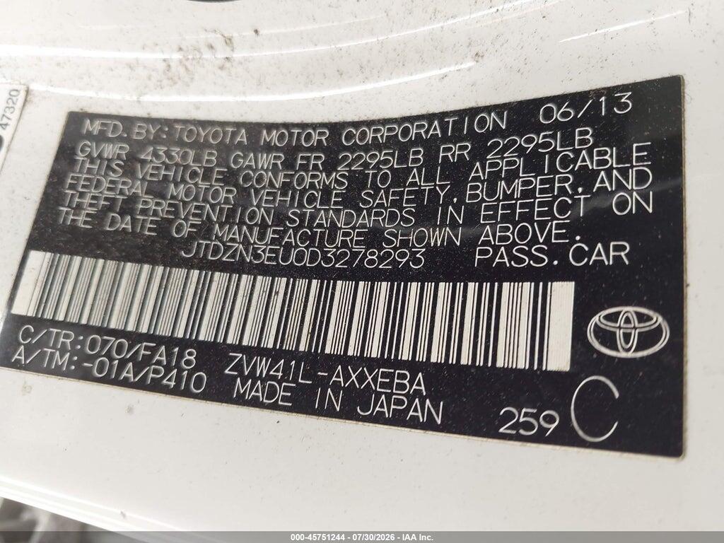JTDZN3EU0D3278293 2013 TOYOTA PRIUS V photo no. 9