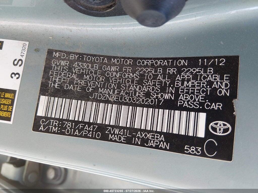 JTDZN3EU3D3202017 2013 TOYOTA PRIUS V photo no. 9