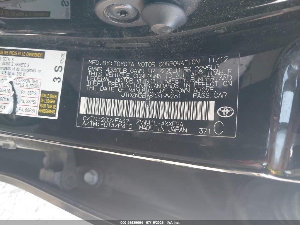 JTDZN3EU8D3199261 2013 TOYOTA PRIUS V photo no. 9
