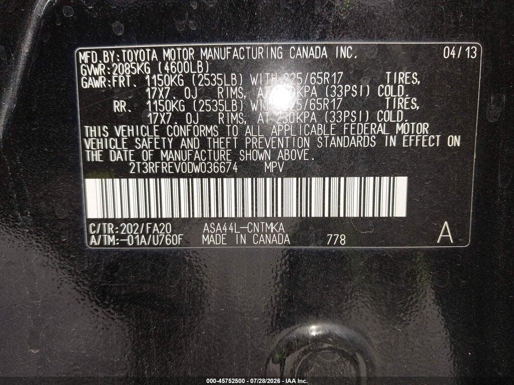 2T3RFREV0DW036674 2013 TOYOTA RAV4 photo no. 9