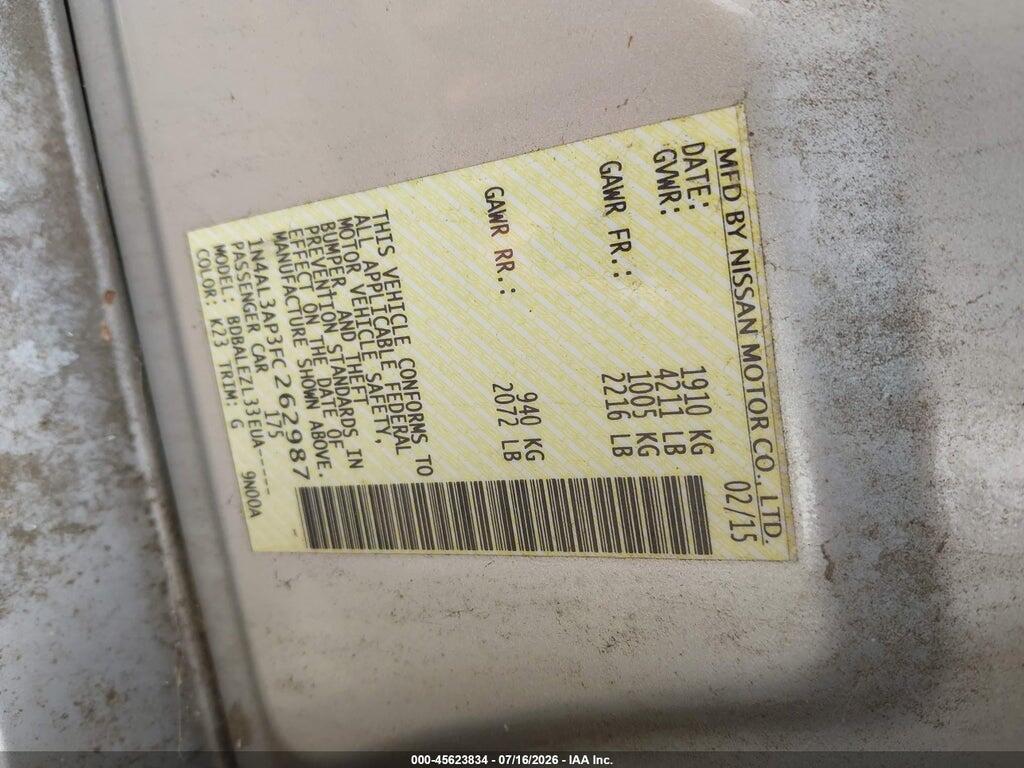 1N4AL3AP3FC262987 2015 NISSAN ALTIMA photo no. 9