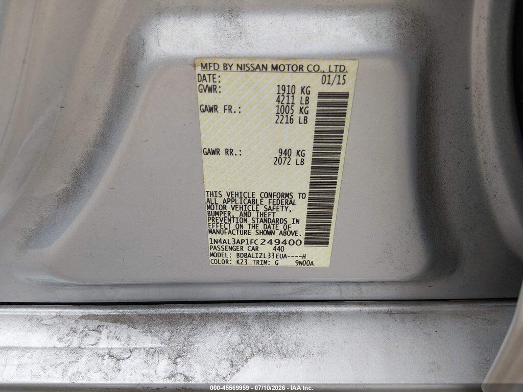 1N4AL3AP1FC249400 2015 NISSAN ALTIMA photo no. 9