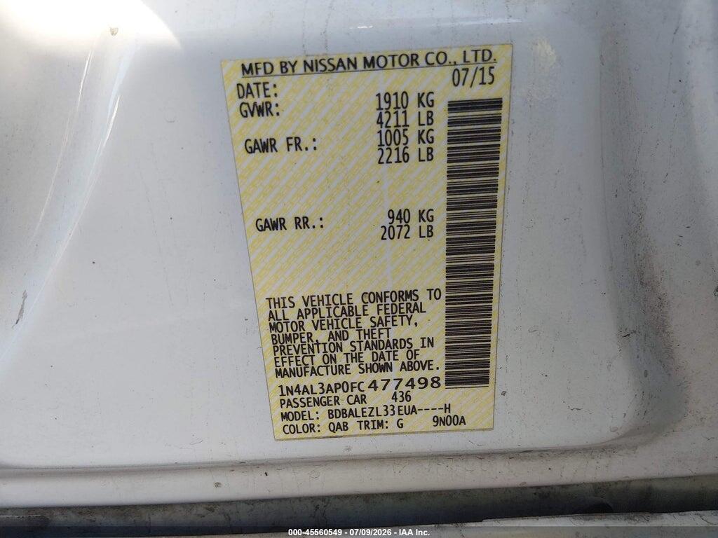 1N4AL3AP0FC477498 2015 NISSAN ALTIMA photo no. 9