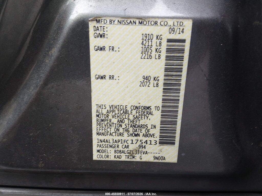 1N4AL3AP1FC175413 2015 NISSAN ALTIMA photo no. 9