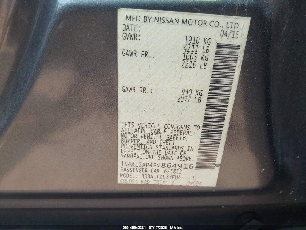 1N4AL3AP4FN864916 2015 NISSAN ALTIMA photo no. 9