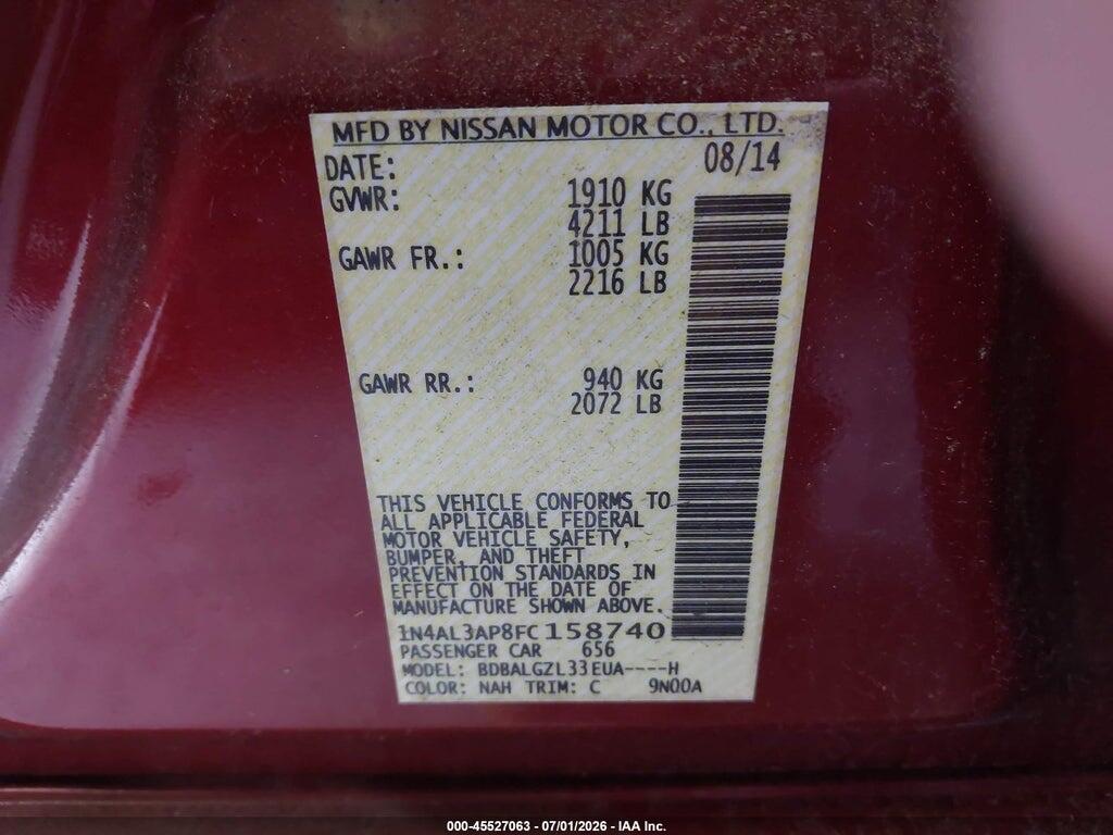 1N4AL3AP8FC158740 2015 NISSAN ALTIMA photo no. 9