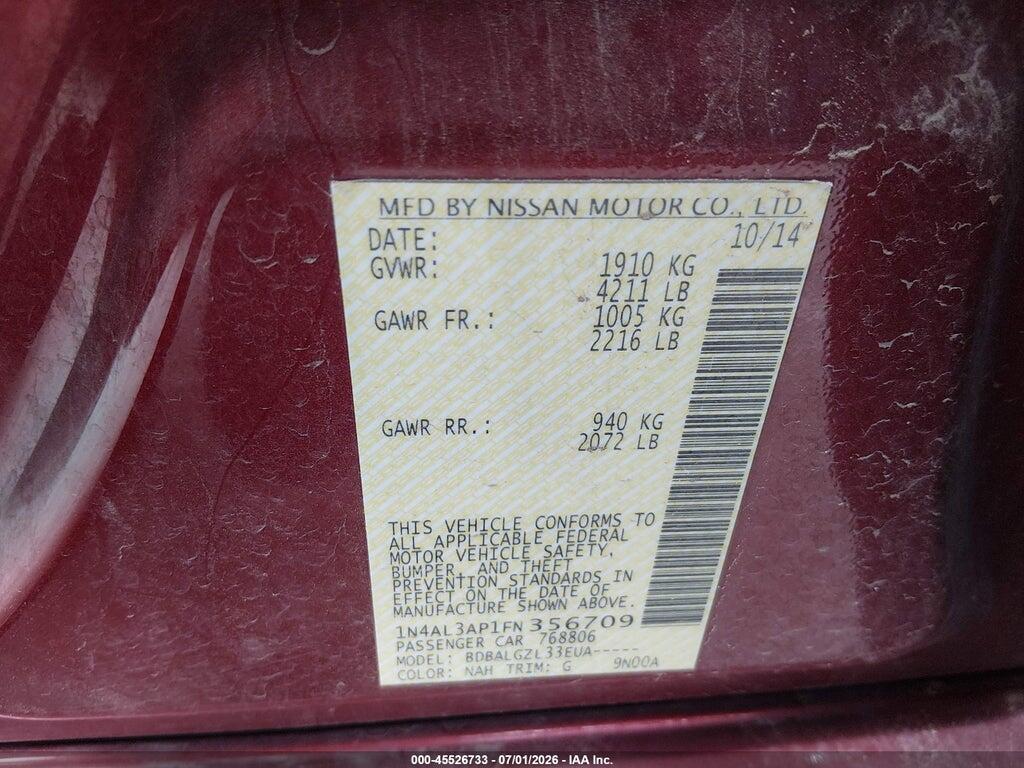 1N4AL3AP1FN356709 2015 NISSAN ALTIMA photo no. 9