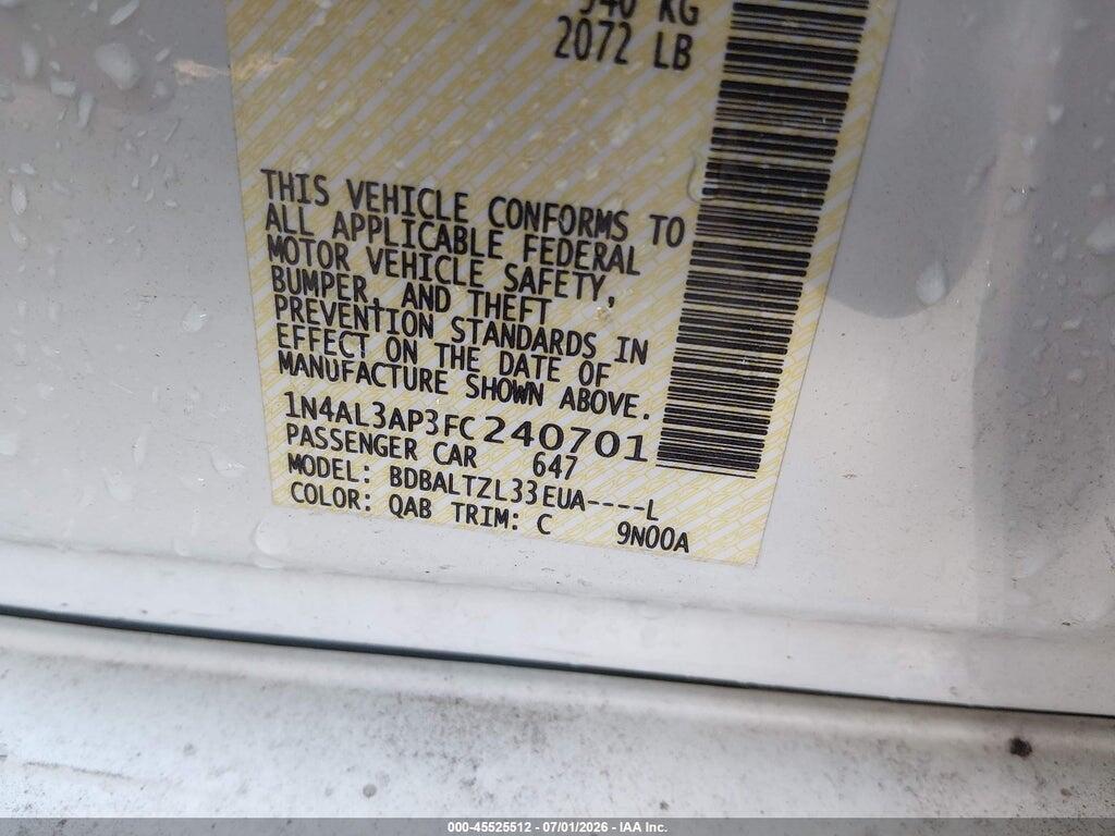 1N4AL3AP3FC240701 2015 NISSAN ALTIMA photo no. 9