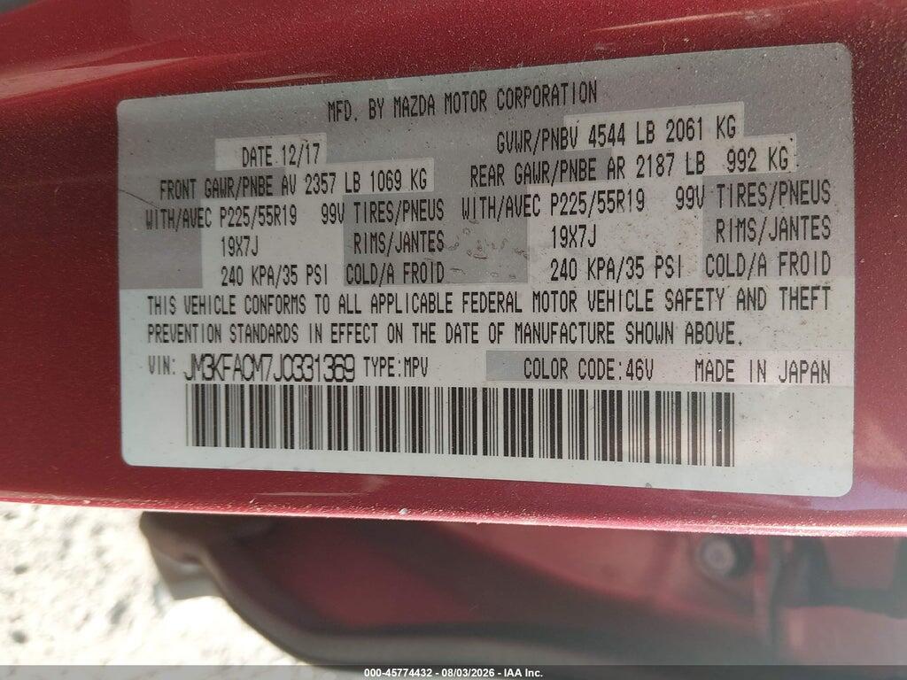 JM3KFACM7J0331369 2018 MAZDA CX-5 photo no. 9