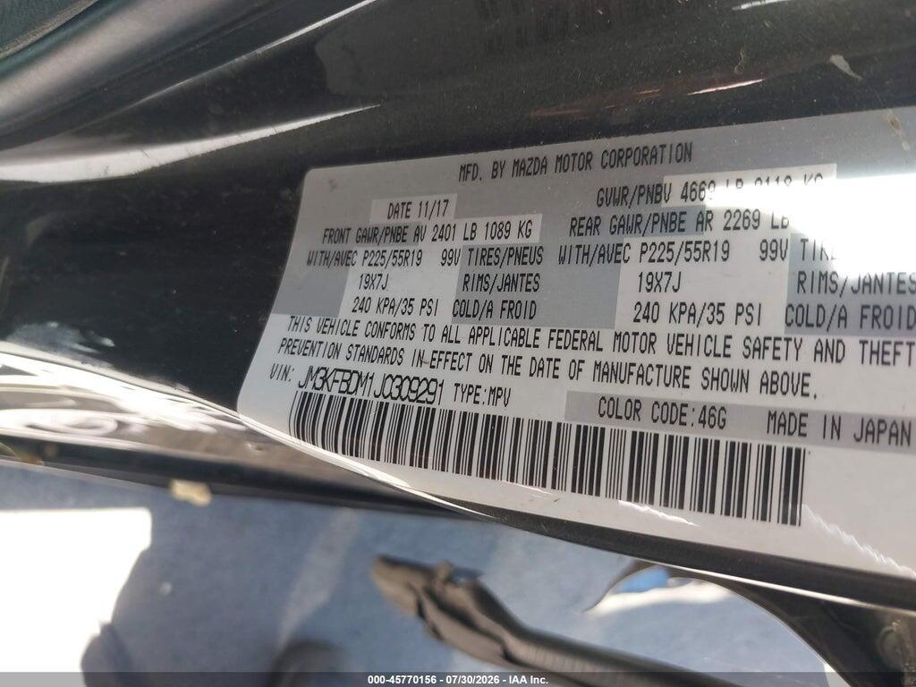 JM3KFBDM1J0309291 2018 MAZDA CX-5 photo no. 9