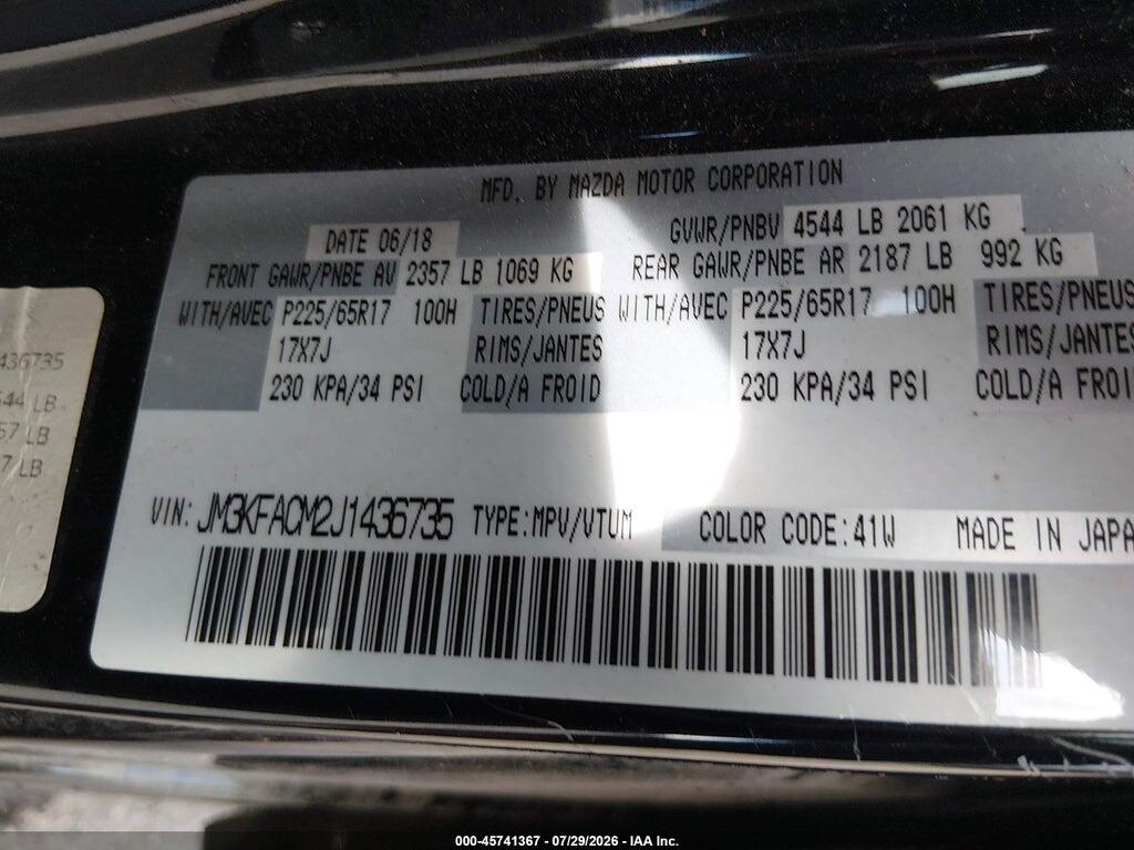 JM3KFACM2J1436735 2018 MAZDA CX-5 photo no. 9