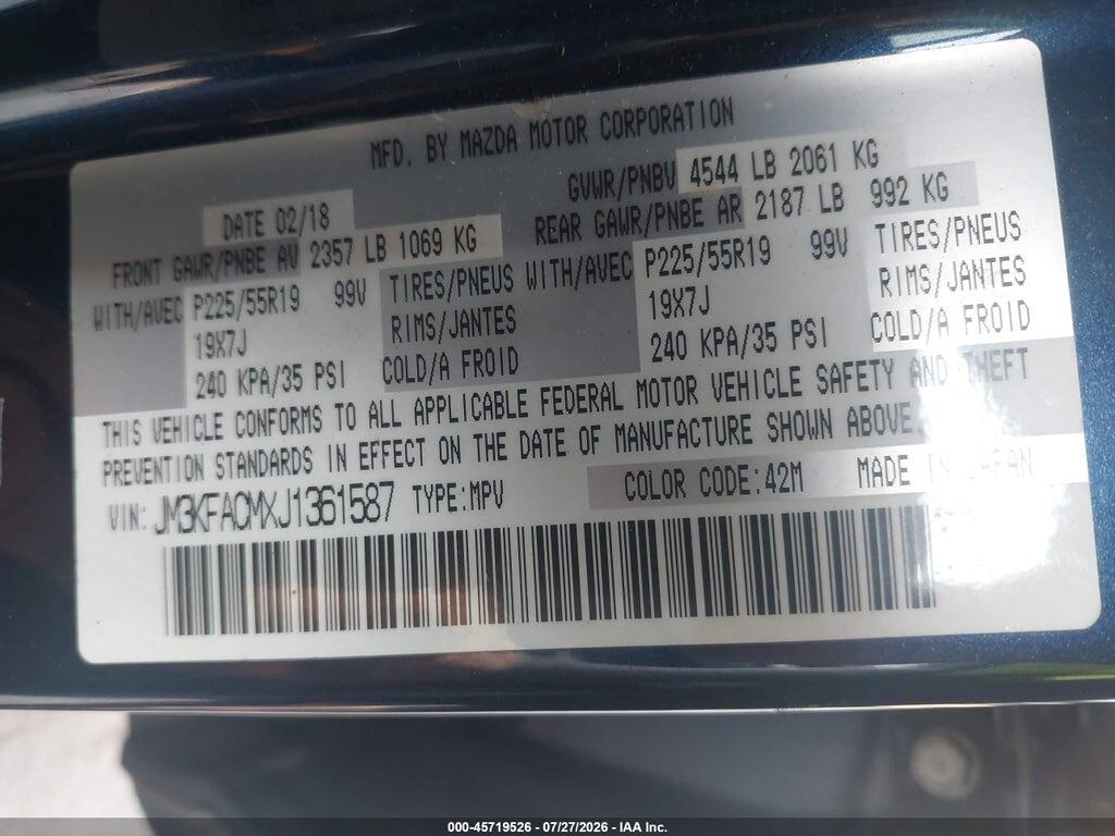 JM3KFACMXJ1361587 2018 MAZDA CX-5 photo no. 9