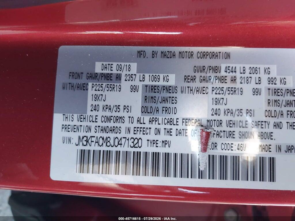 JM3KFACM8J0471320 2018 MAZDA CX-5 photo no. 9