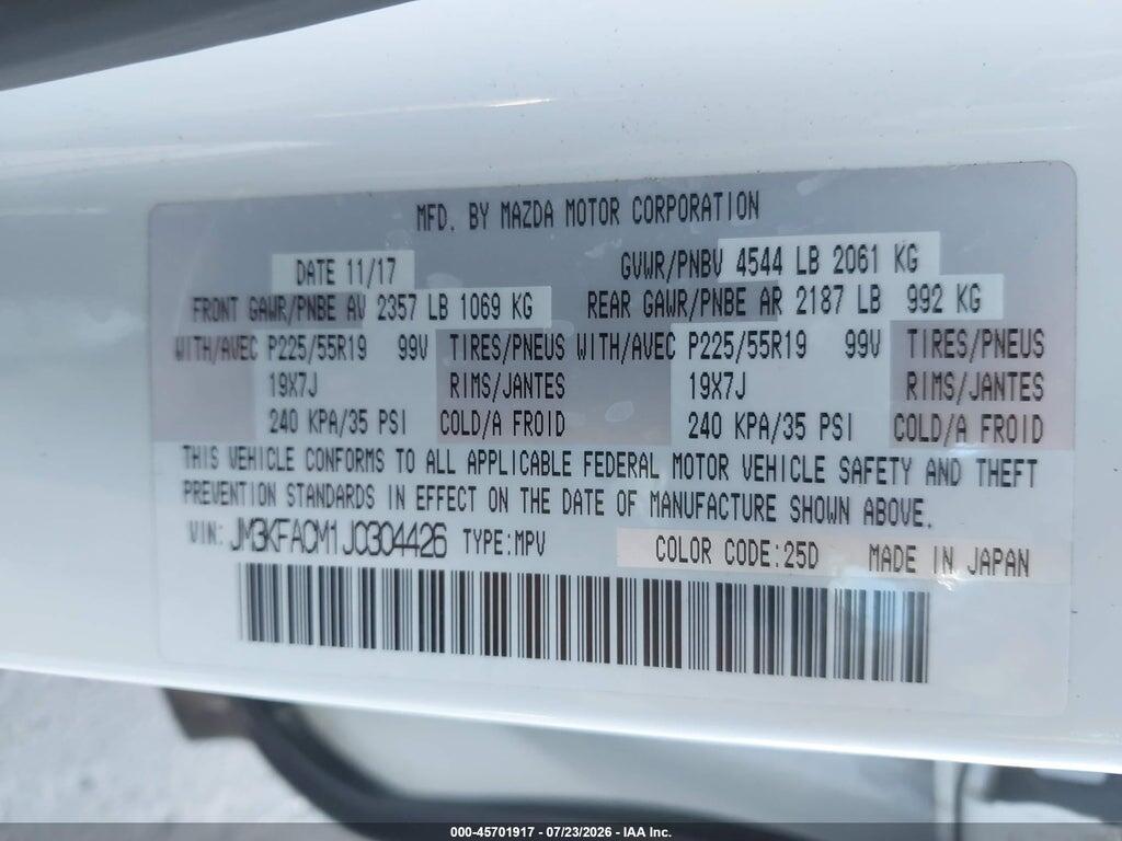 JM3KFACM1J0304426 2018 MAZDA CX-5 photo no. 9