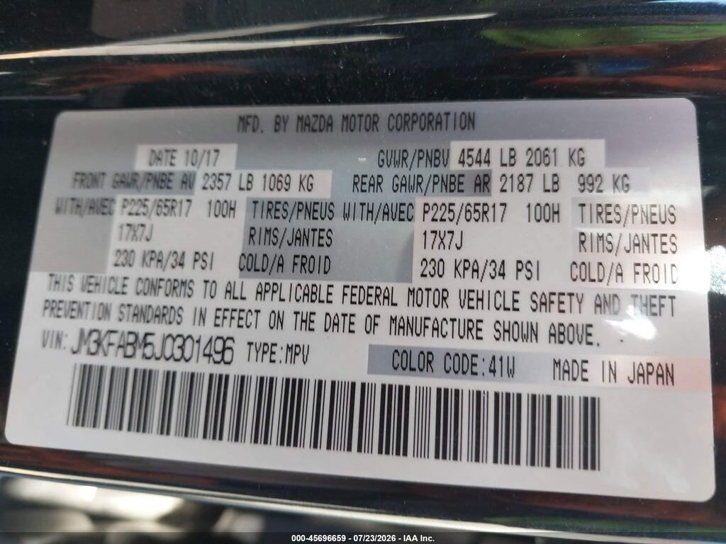 JM3KFABM5J0301496 2018 MAZDA CX-5 photo no. 9
