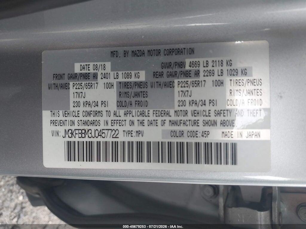 JM3KFBBM3J0457722 2018 MAZDA CX-5 photo no. 9