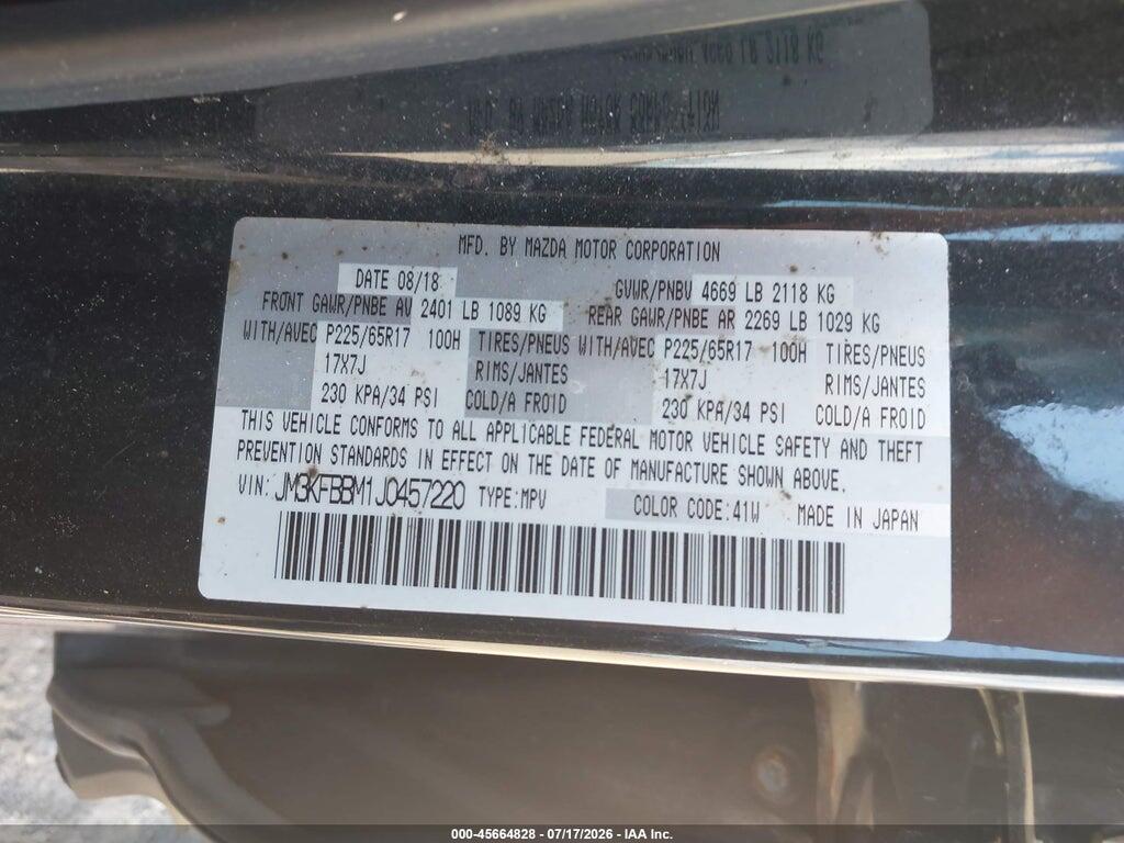 JM3KFBBM1J0457220 2018 MAZDA CX-5 photo no. 9