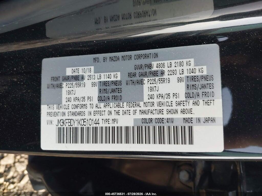 JM3KFBDY1K0510144 2019 MAZDA CX-5 photo no. 9