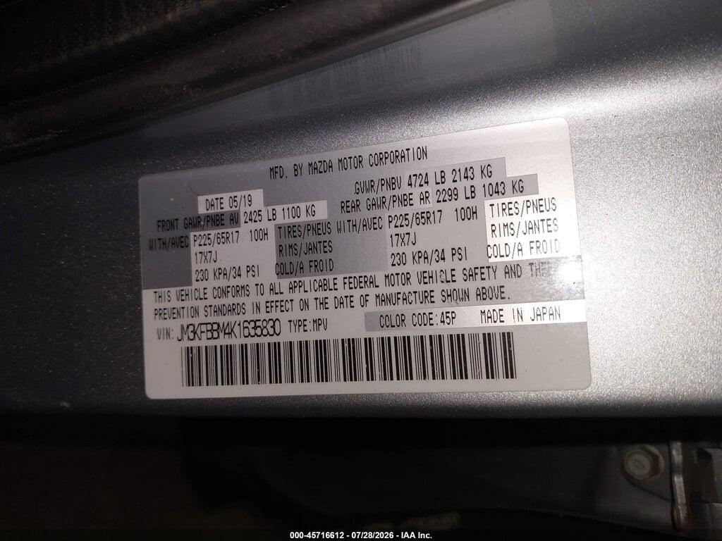 JM3KFBBM4K1635830 2019 MAZDA CX-5 photo no. 9