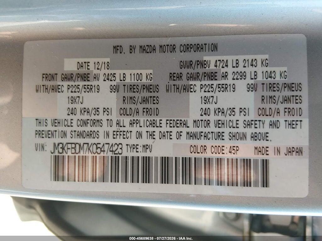 JM3KFBDM7K0547423 2019 MAZDA CX-5 photo no. 9