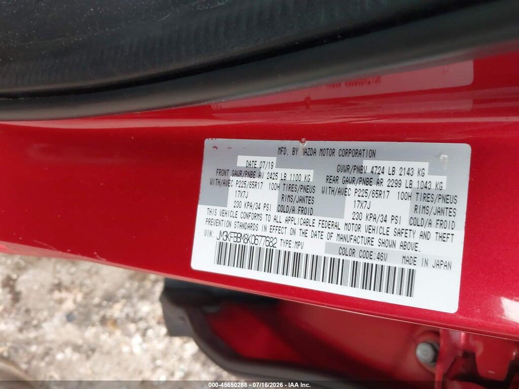 JM3KFBBM8K0677682 2019 MAZDA CX-5 photo no. 9