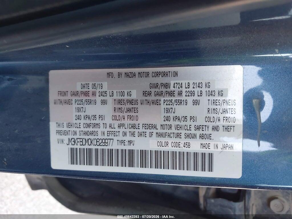 JM3KFBDM0K0629977 2019 MAZDA CX-5 photo no. 9