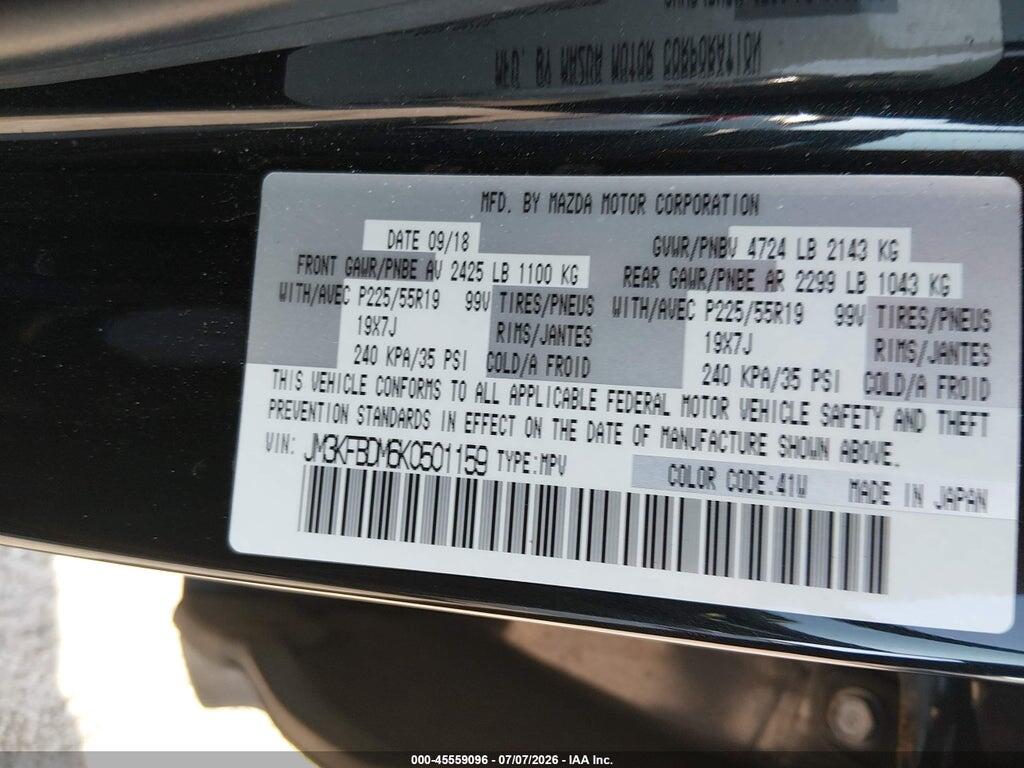 JM3KFBDM6K0501159 2019 MAZDA CX-5 photo no. 9