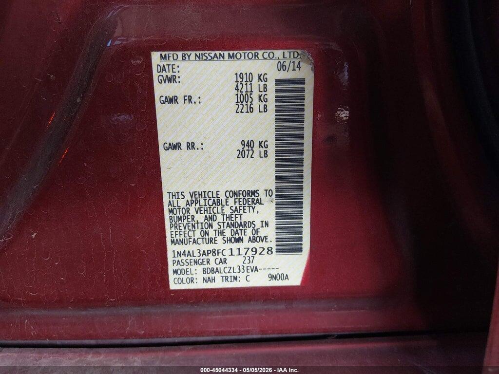 1N4AL3AP8FC117928 2015 NISSAN ALTIMA photo no. 9