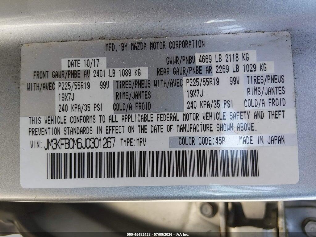JM3KFBCM6J0301267 2018 MAZDA CX-5 photo no. 9