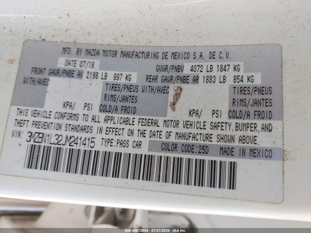 3MZBN1L32JM241415 2018 MAZDA MAZDA3 photo no. 9