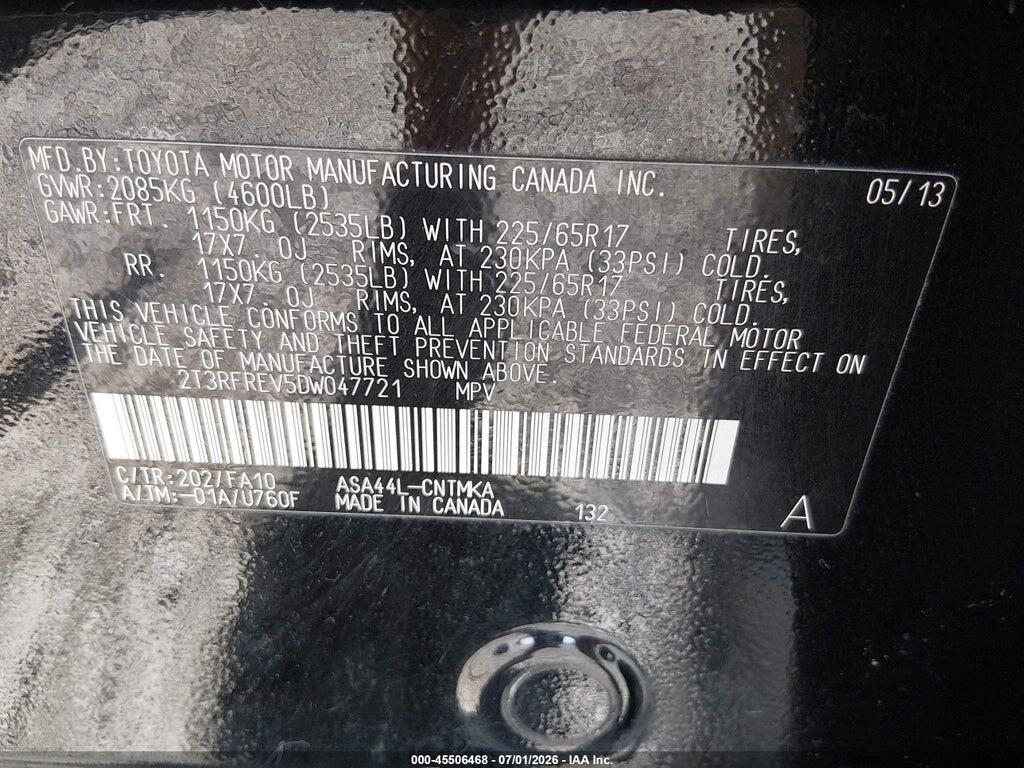 2T3RFREV5DW047721 2013 TOYOTA RAV4 photo no. 9