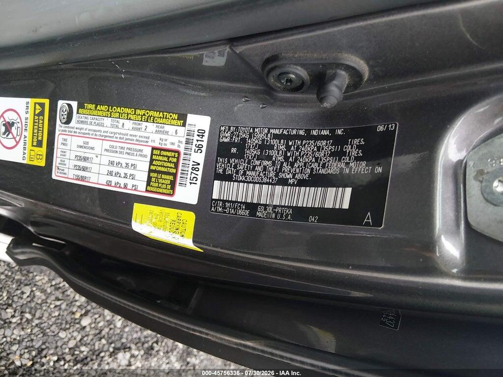 5TDKK3DC0DS384437 2013 TOYOTA SIENNA photo no. 9