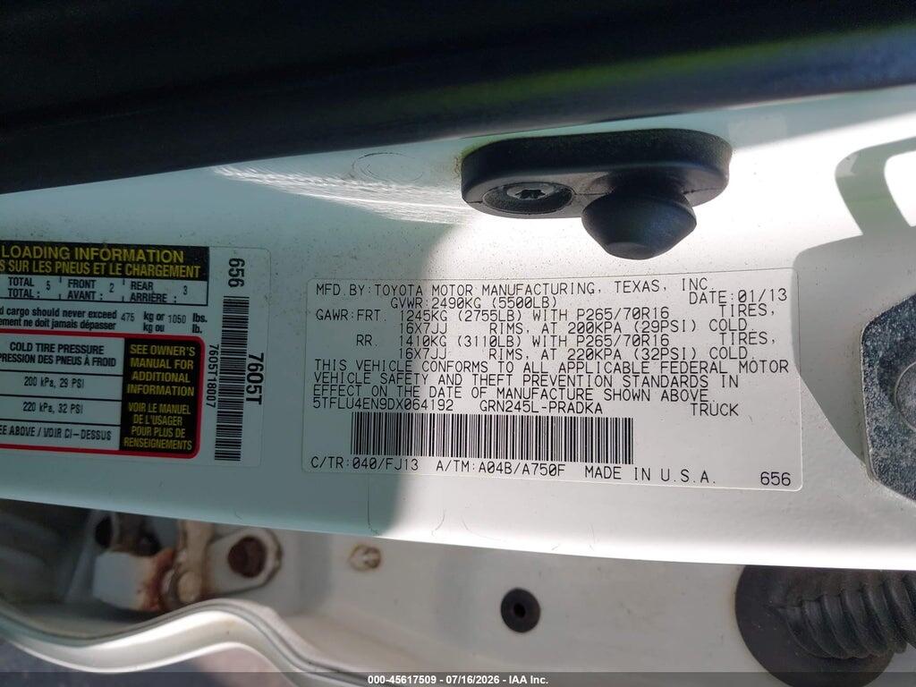5TFLU4EN9DX064192 2013 TOYOTA TACOMA photo no. 9
