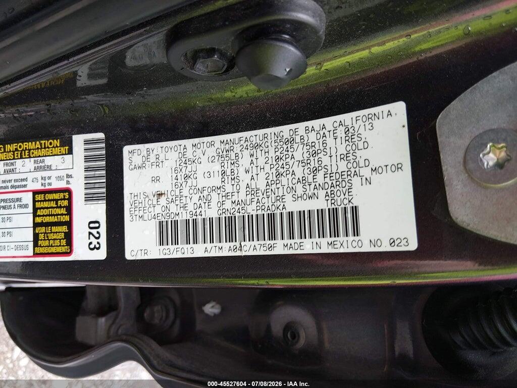 3TMLU4EN9DM119441 2013 TOYOTA TACOMA photo no. 9